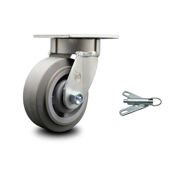 5 Inch Kingpinless Thermoplastic Rubber Wheel Swivel Caster with Swivel Lock SCC